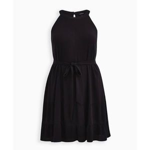 🆕 Black Woven Tiered Mini Dress 2X 18 20 NWT